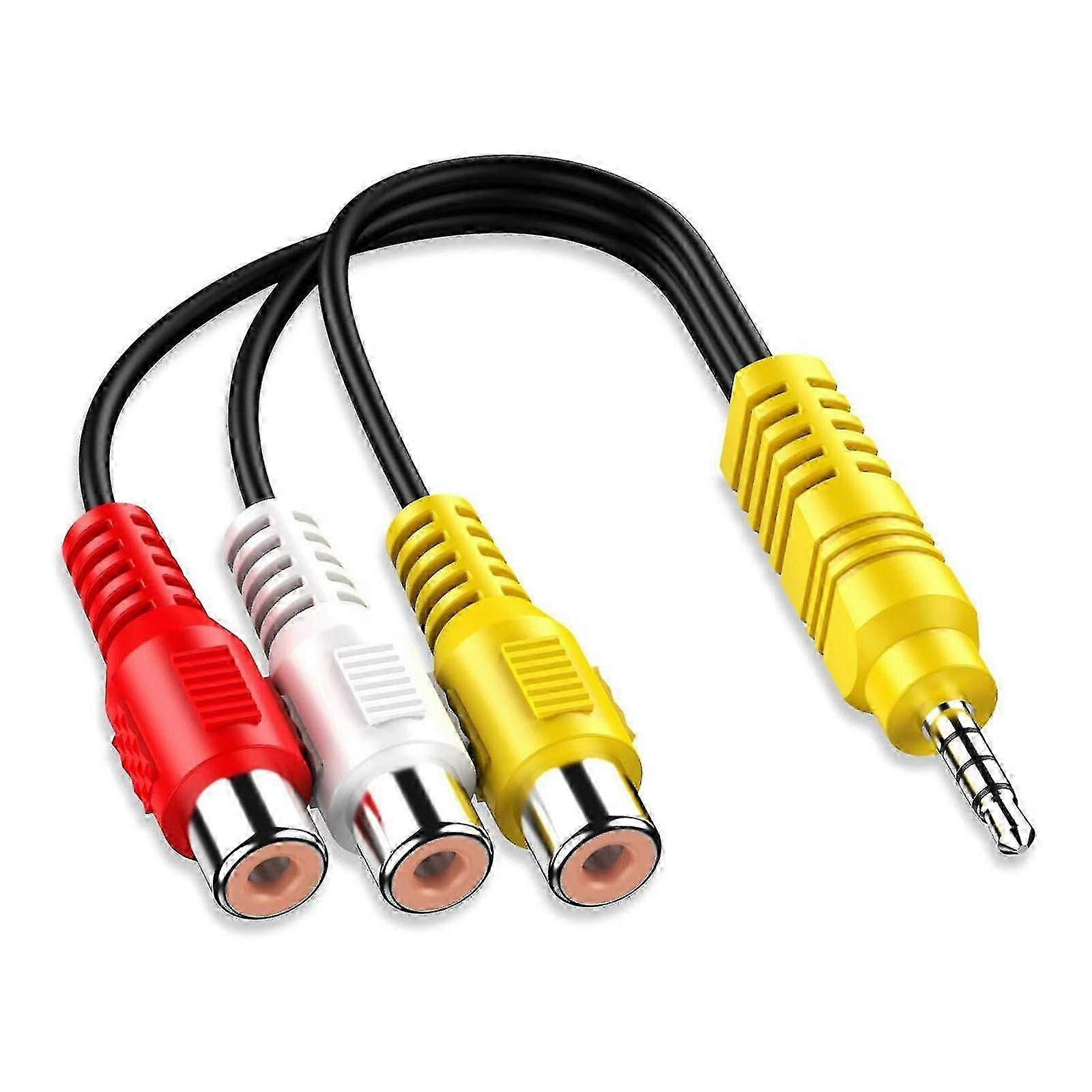 3.5MM to 3 RCA Cable Video Component AV Adapter Cable