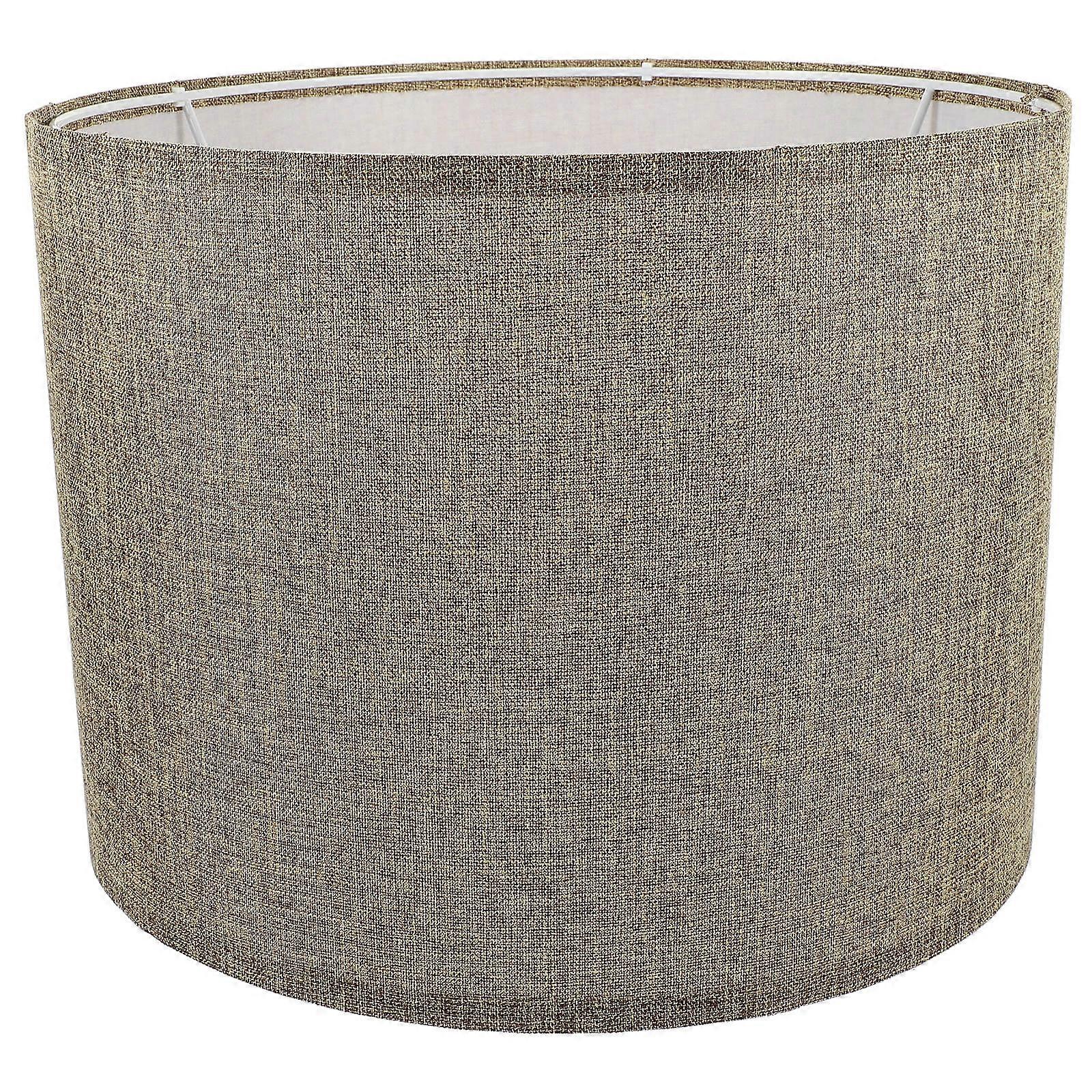Lampshade For Table Lamp Linen Iron Simple Design Dust-Proof Coffee Color 33x33x25.5cm Light Covering 1Set