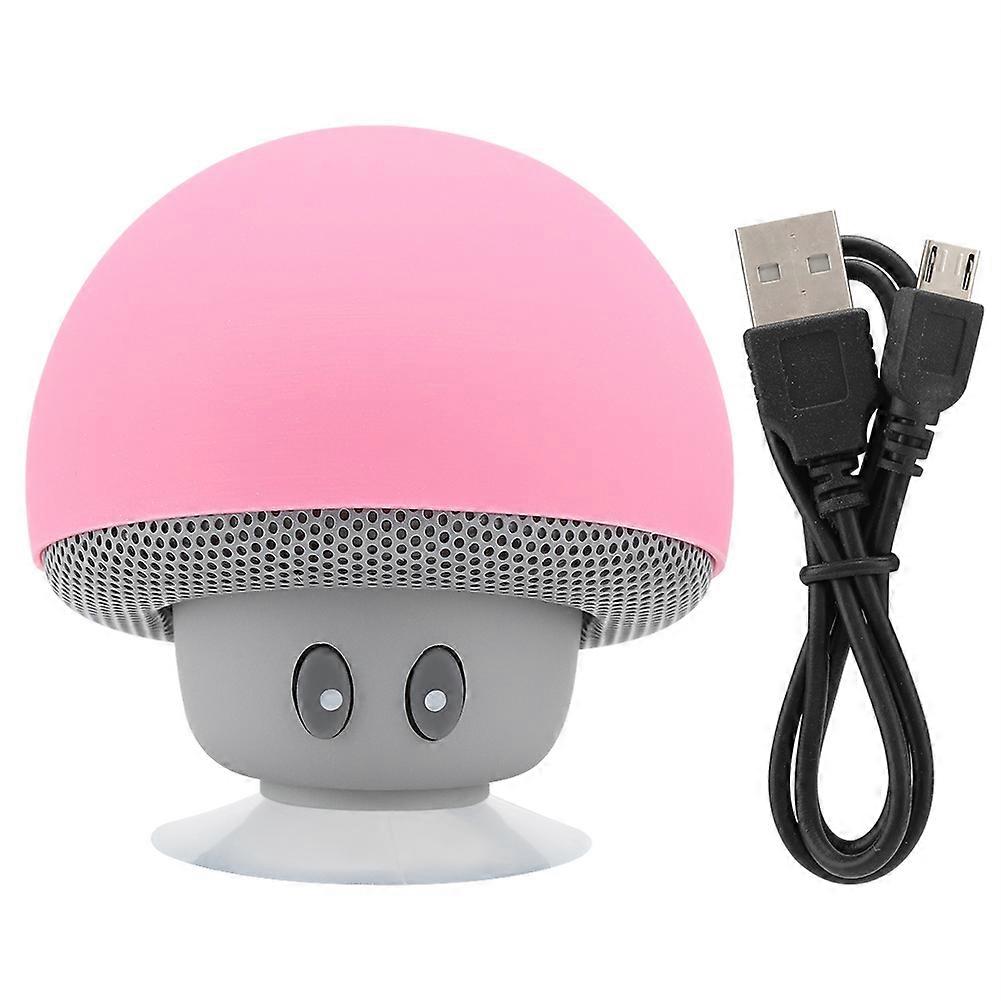 Mini Bluetooth Wireless Portable Mushroom Speaker Subwoofer With Suction Cup Function(Pink)