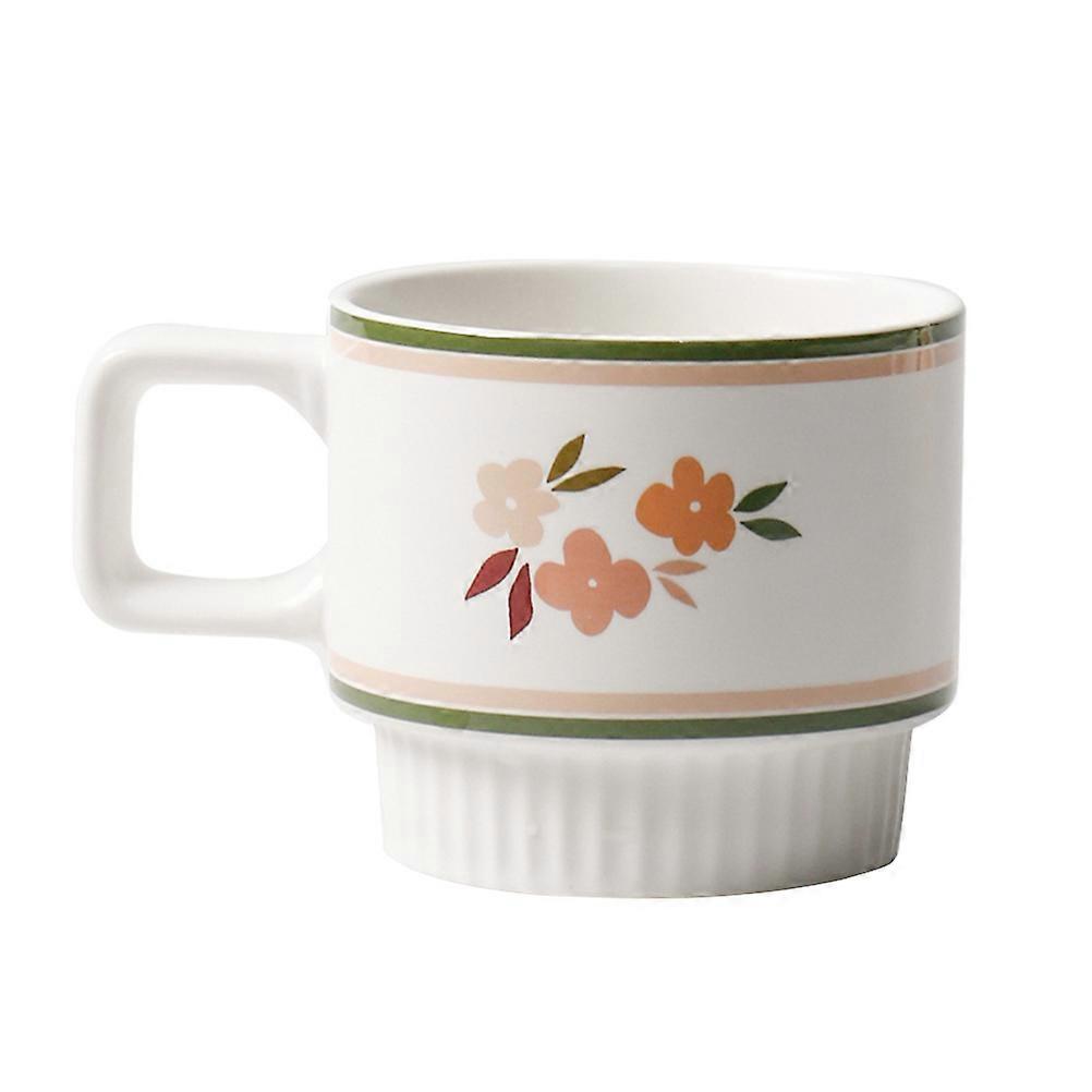 Retro Coffee Mug Ceramic Mug Household Item Assorted Color 320ML 1Set