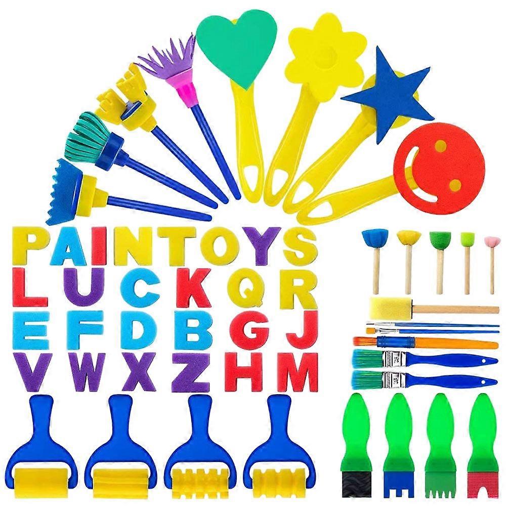 Sponge Brushes for Kids DIY Craft Projects Assorted Development 1 Set