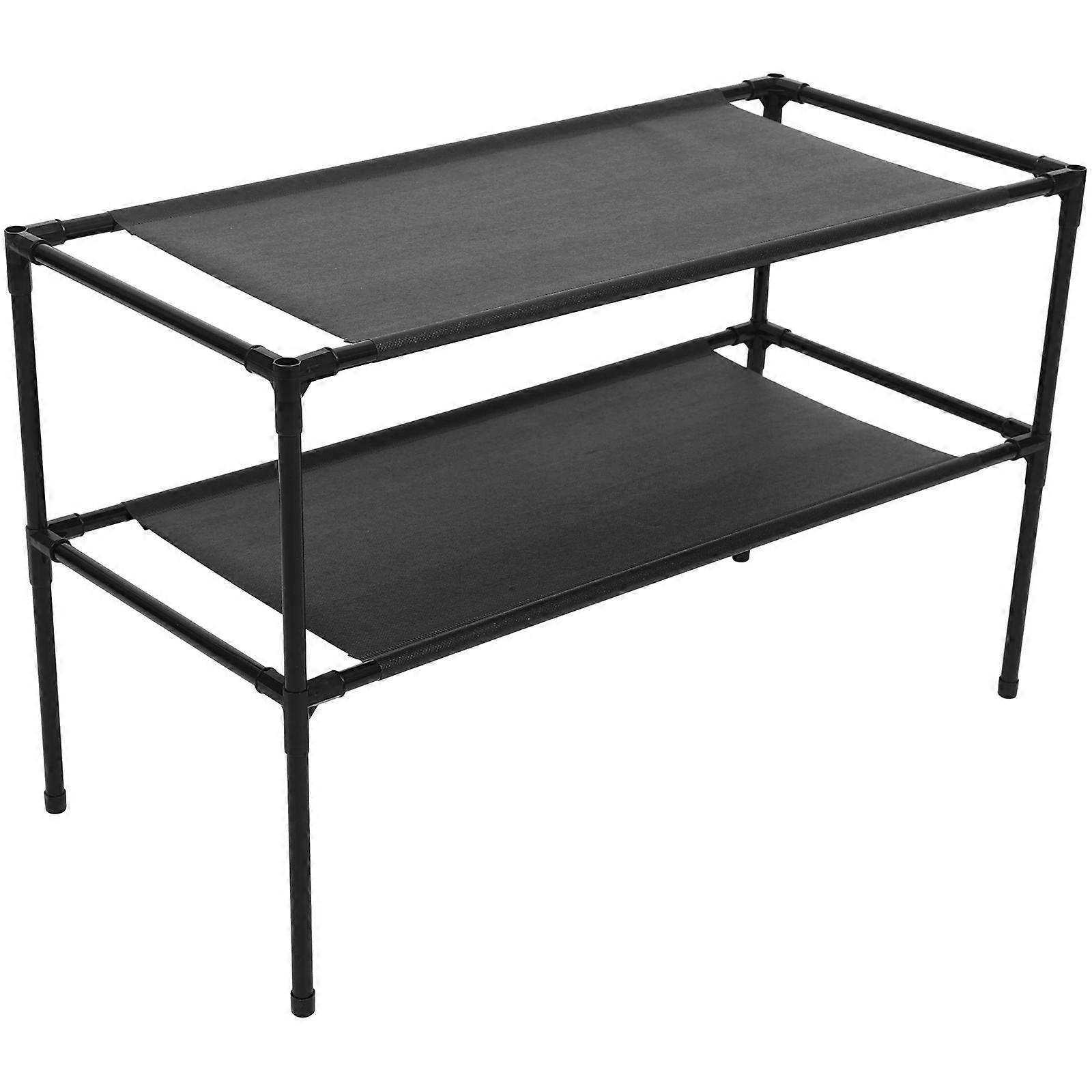 Household Shoe Rack Shoe Storage Shelf Entryway Friends Black Rectangular 1Pcs