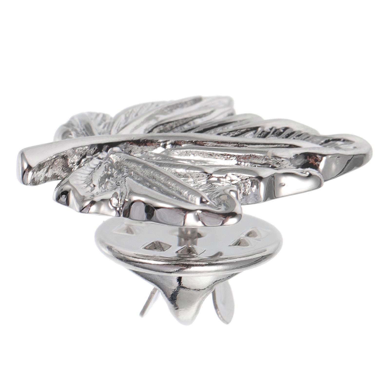 Elegant Maple Leaf Brooch with Smooth Surface and Round Edge for Decor Silver copper