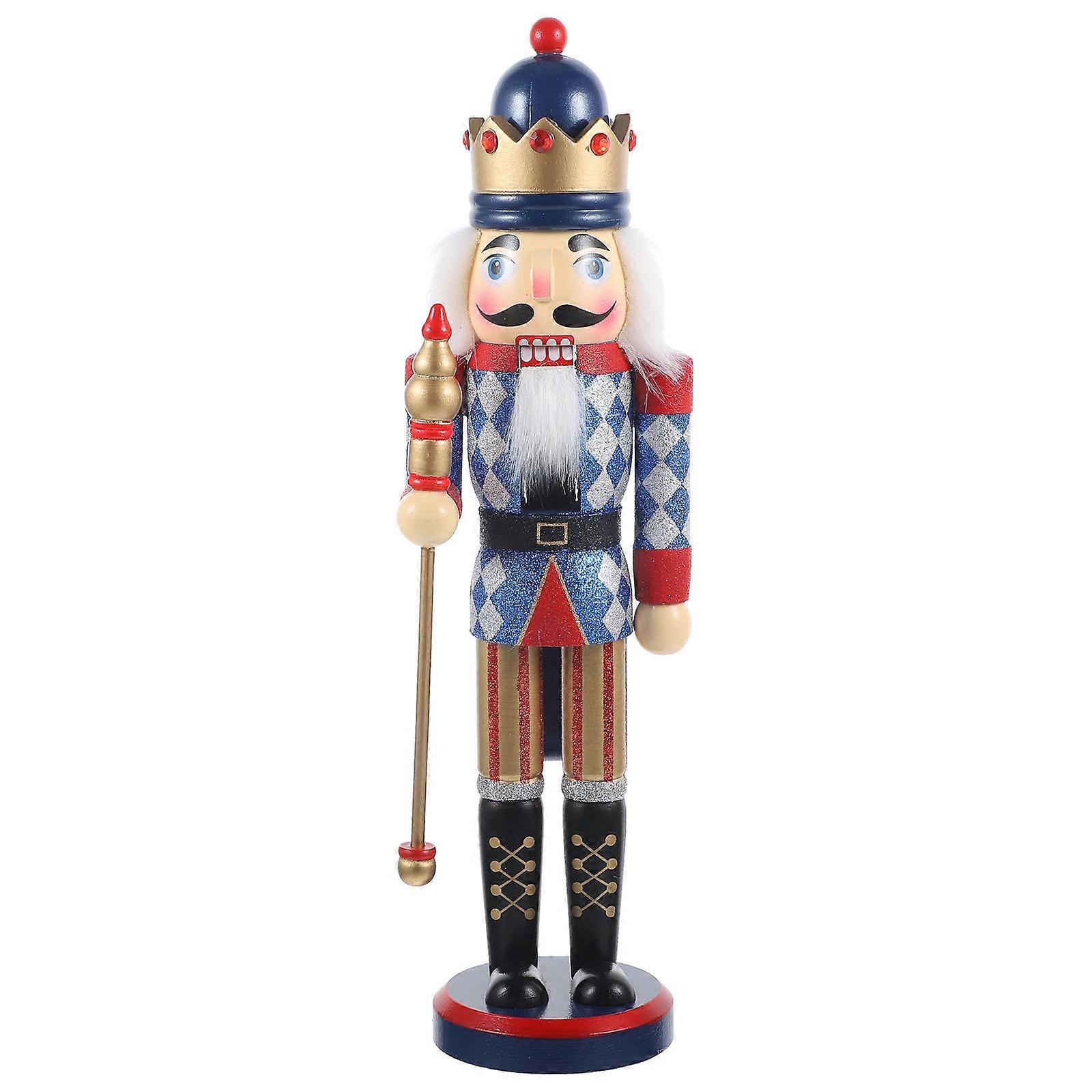 Nutcracker Table Decorations Wood Nutcracker For Classmates And Family 37.5Cm present 1Pack
