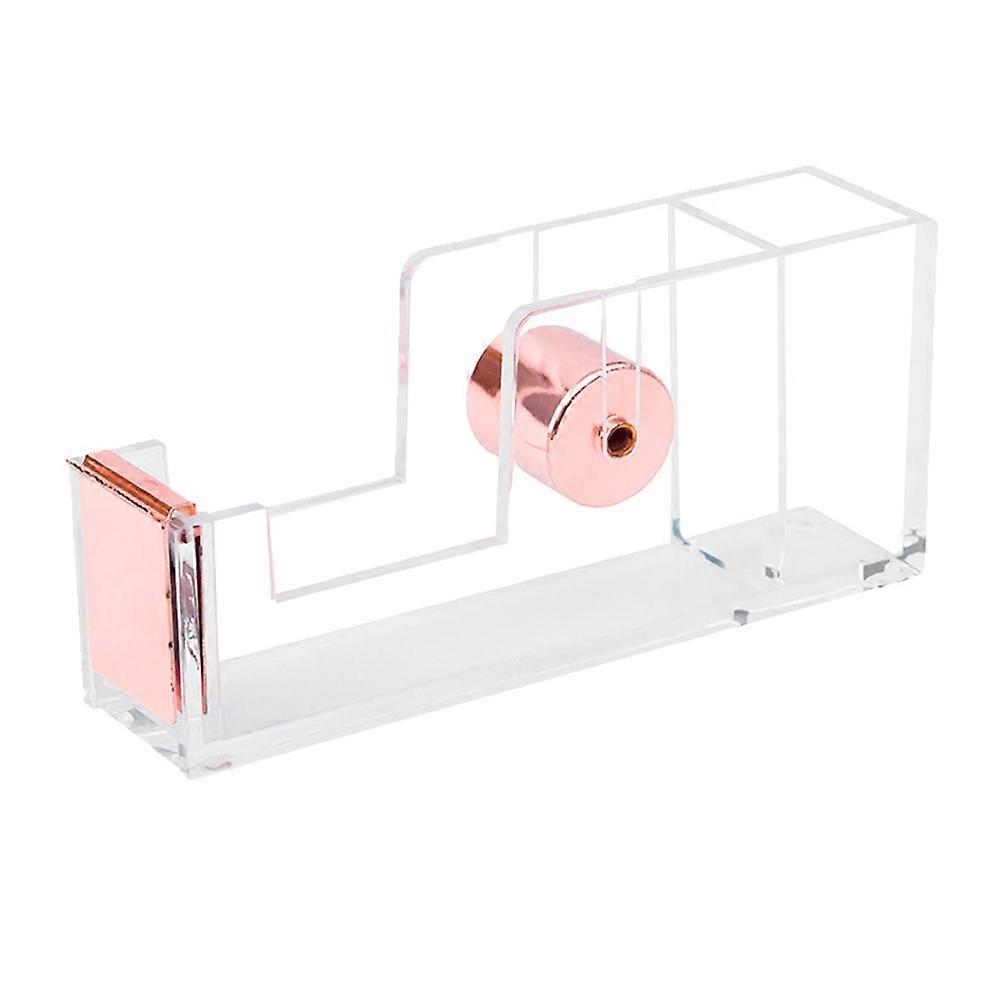 Rose Gold Acrylic Tape Dispenser for Home Use Portable and 4.72 x 2.95 x 2.36 Inches