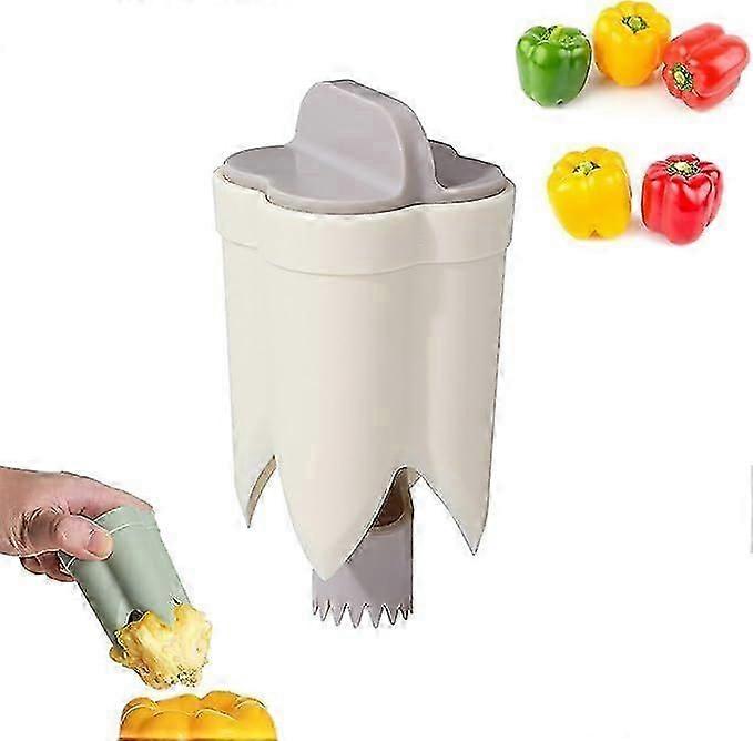 Pepper Seed Corer Remover -2-in-1 Bell Pepper Cutter & Deseeder: Effortlessly Streamline Your Kitchen Prep for Faster, More Efficient, & Hassle-Free M