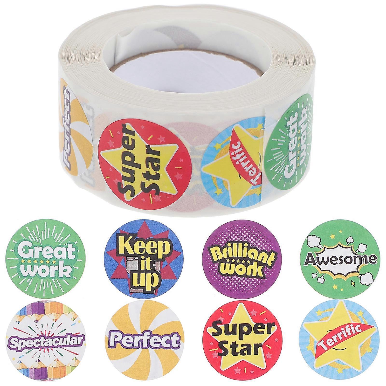 Cute Cartoon Stickers Reward Stickers Parents Craft Project Multi-Colored 2.5X2.5CM Self-Adhesive 1 Roll 500Pcs