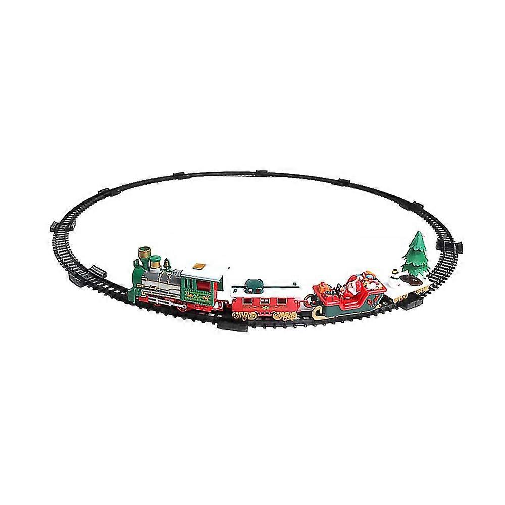 Toy Electric Train Set Around Christmas Tree with Sounds and Lights