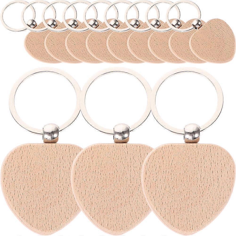 12pcs Wooden Keychain Blanks for DIY Crafting – Unfinished Key Tags for Engraving, Painting and Creative Projects
