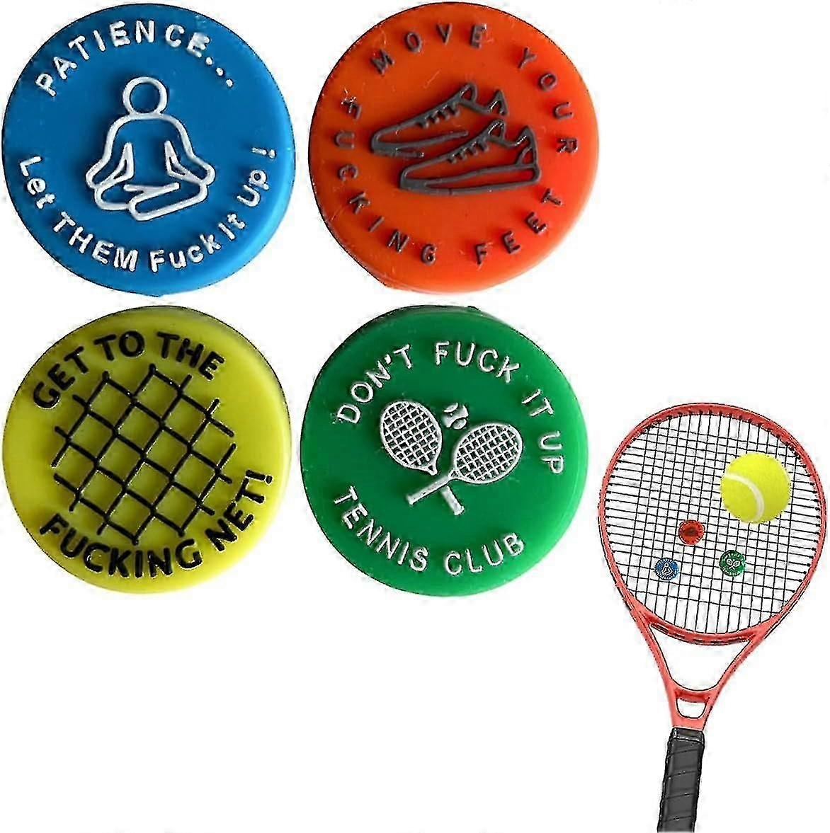 4pcs Tennis Damper, Funny Tennis Vibration Dampener, Shock Absorber For Tennis Strings, Unique Tennis Gift