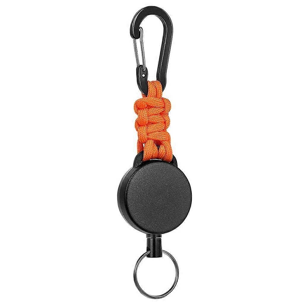 Retractable ID Holder with Steel Cord, Durable Keychain, Belt Clip, and Heavy-Duty Design for Easy Access