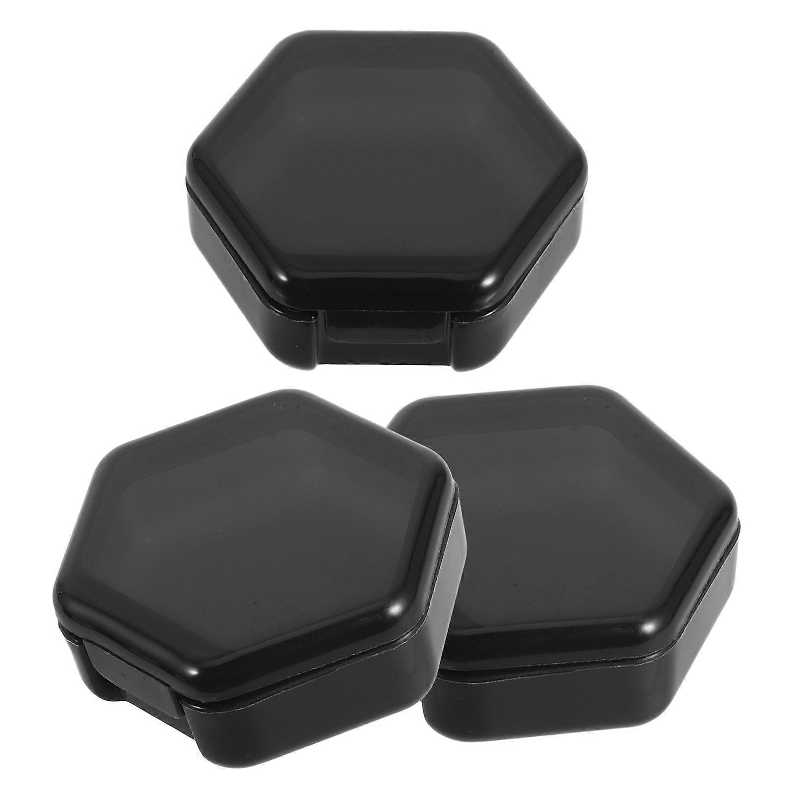 Portable Pill Case Small Pill Container For Adults Travel Friendly 3Pcs Black