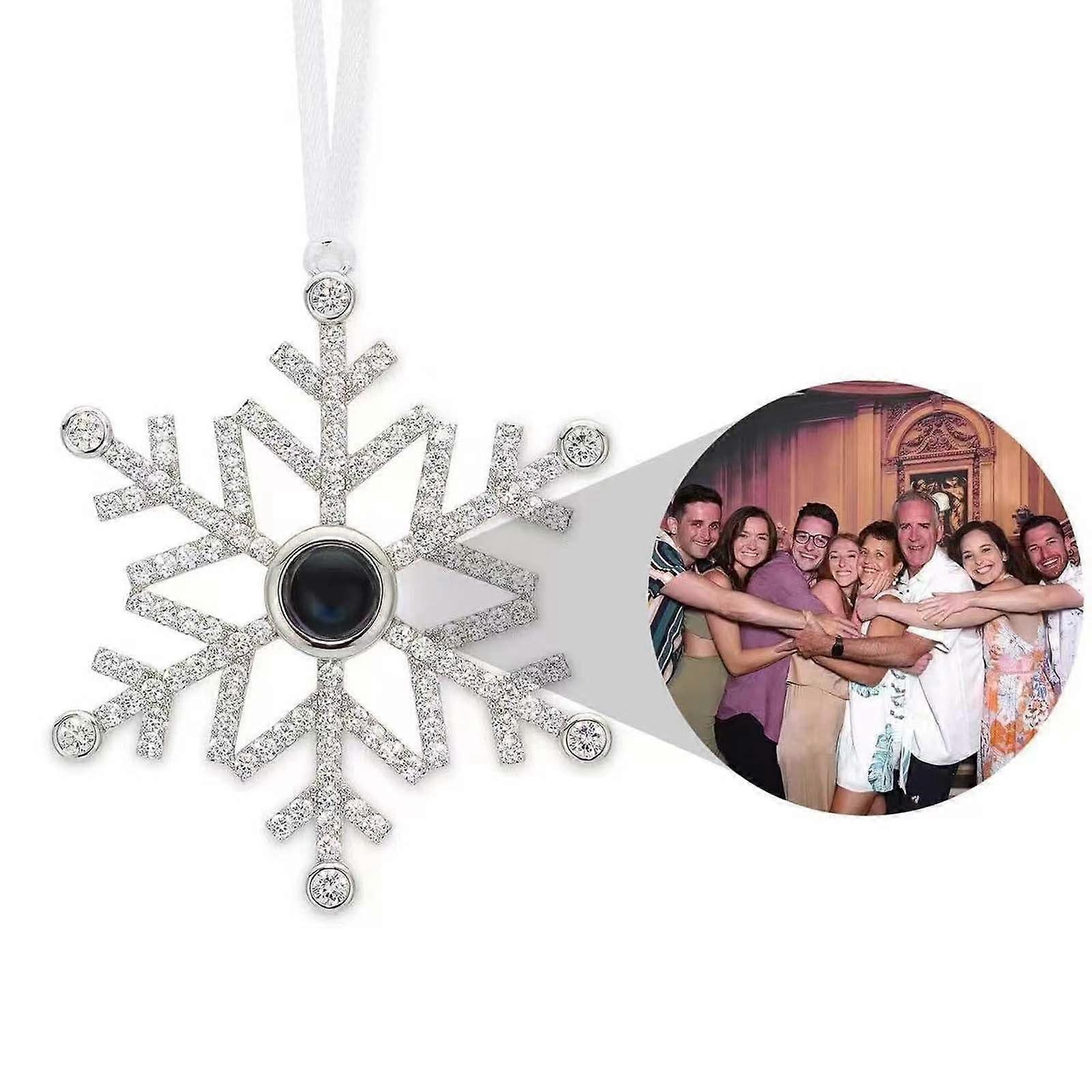 Snowflake Photo Ornament, Custom Photo, Christmas Gift (1, Snowflake Silver)