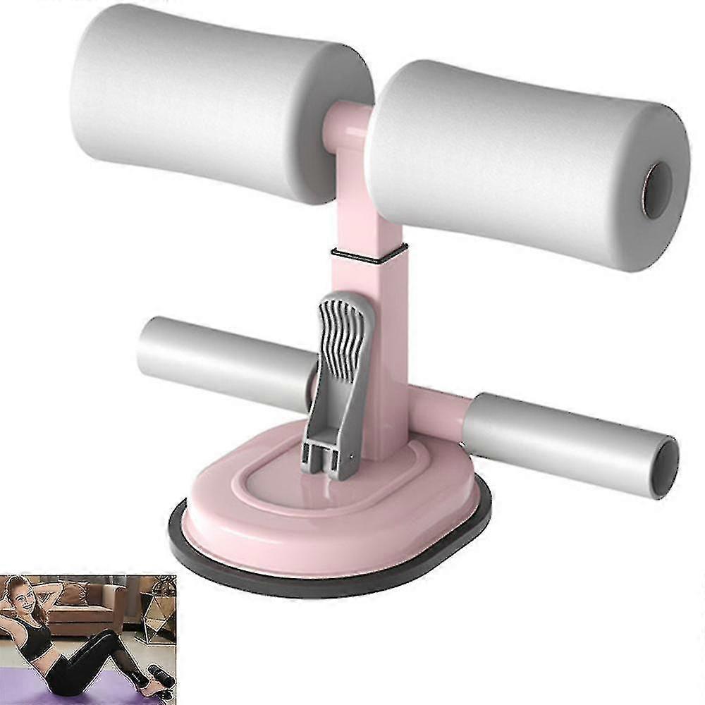 Portable Floor Sit Up Bar, Adjustable Self Suction Sit Up Aid, Fitness Two Rows Sit Up Foot Holder Suitable for Home Exercise in Black and W