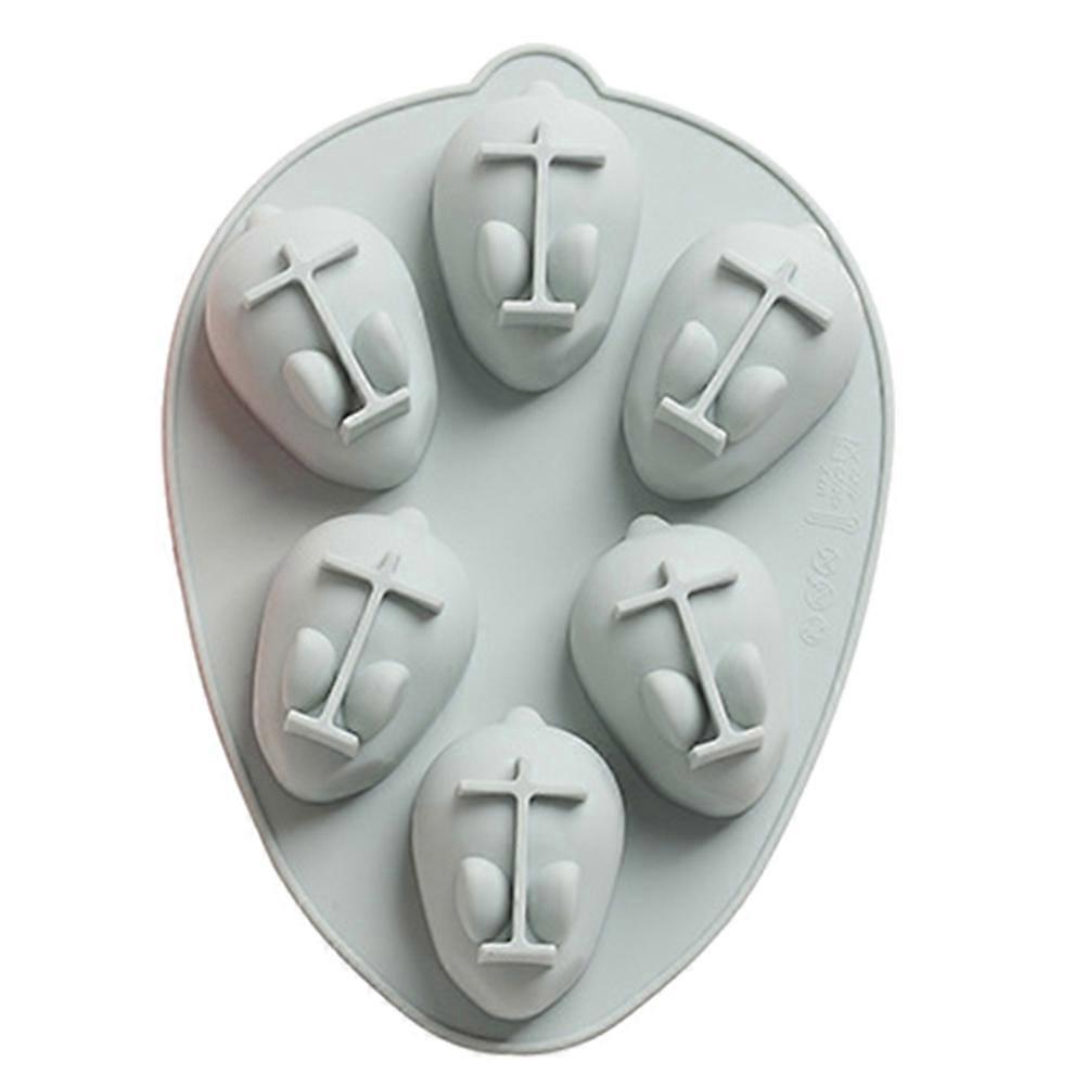 Pudding Mold Baking Tool 3D Bunny Shape Silicone Blue 14.9X20.9CM For Diy Cookies And Pudding Making 1Pack