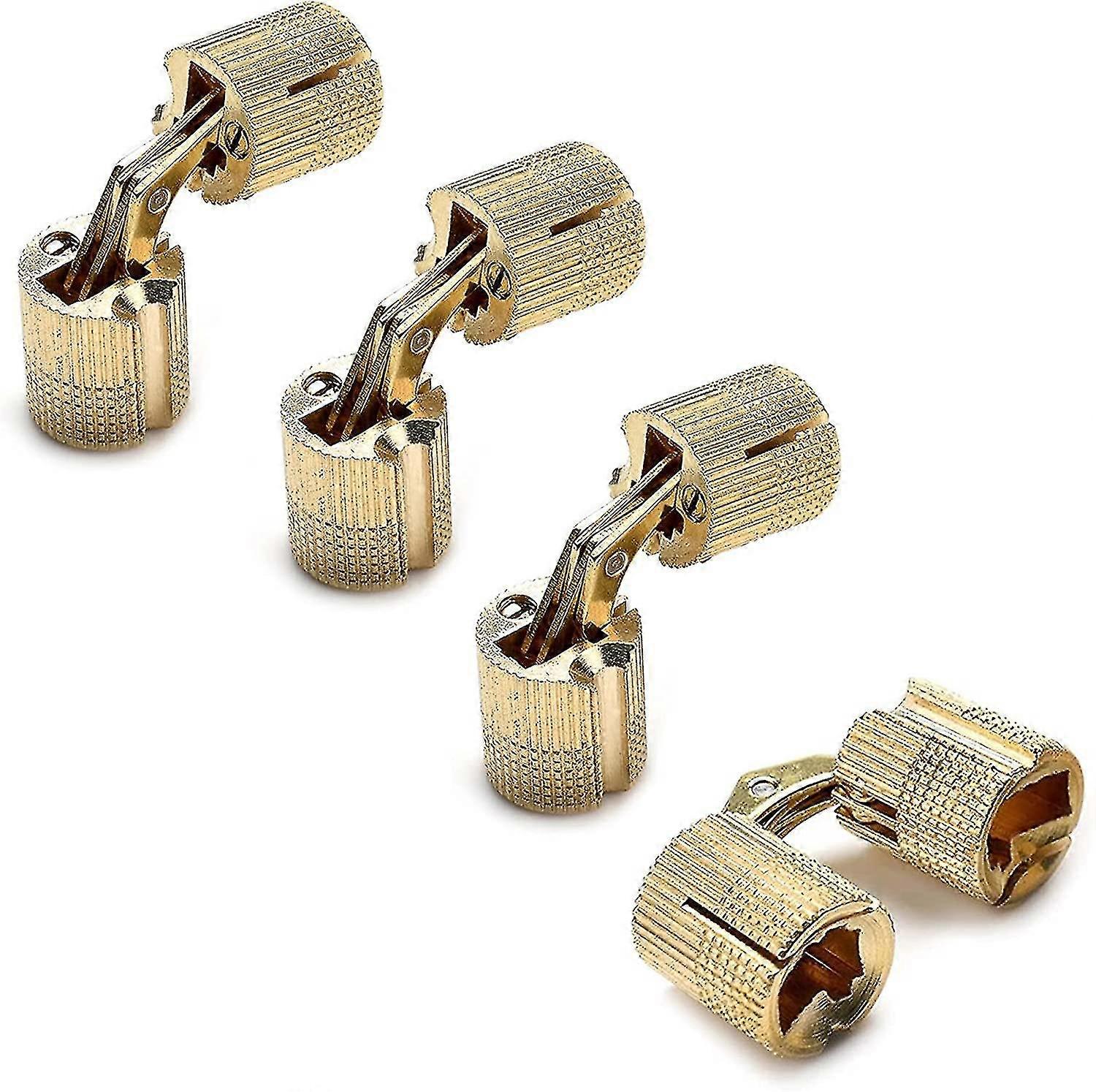 4pcs Brass Hidden Concealed Hinge - 10mm Invisible Barrel Hinge for Box & Cabinet
