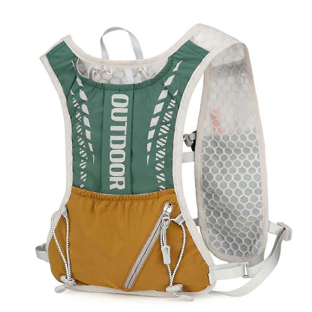 Generic Hydration Running Vest Waterproof Lightweight Breathable Pack for Hiking Trail Running in Green Color