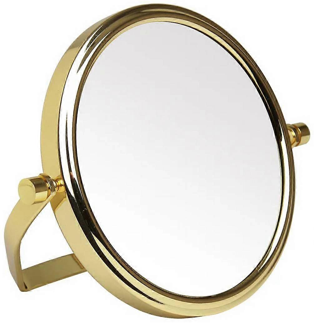 Alice Wheeler London 7x Magnification Round Medium Mirror - Gold