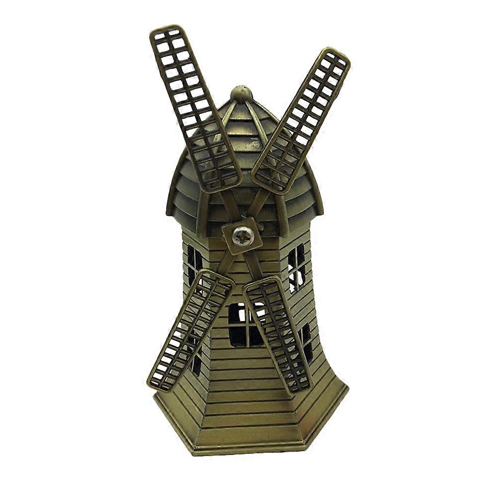 1Pc Metal Windmill Crafts Rustic Style Windmill Models Desk Decoration