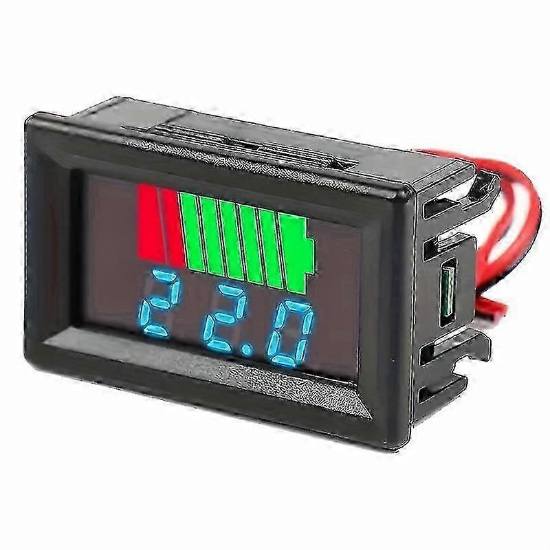2 In 1 Battery Voltage Meter 12V to 72V LED Digital Battery Capacity Tester for Golf Cart Car RV Marine Boat