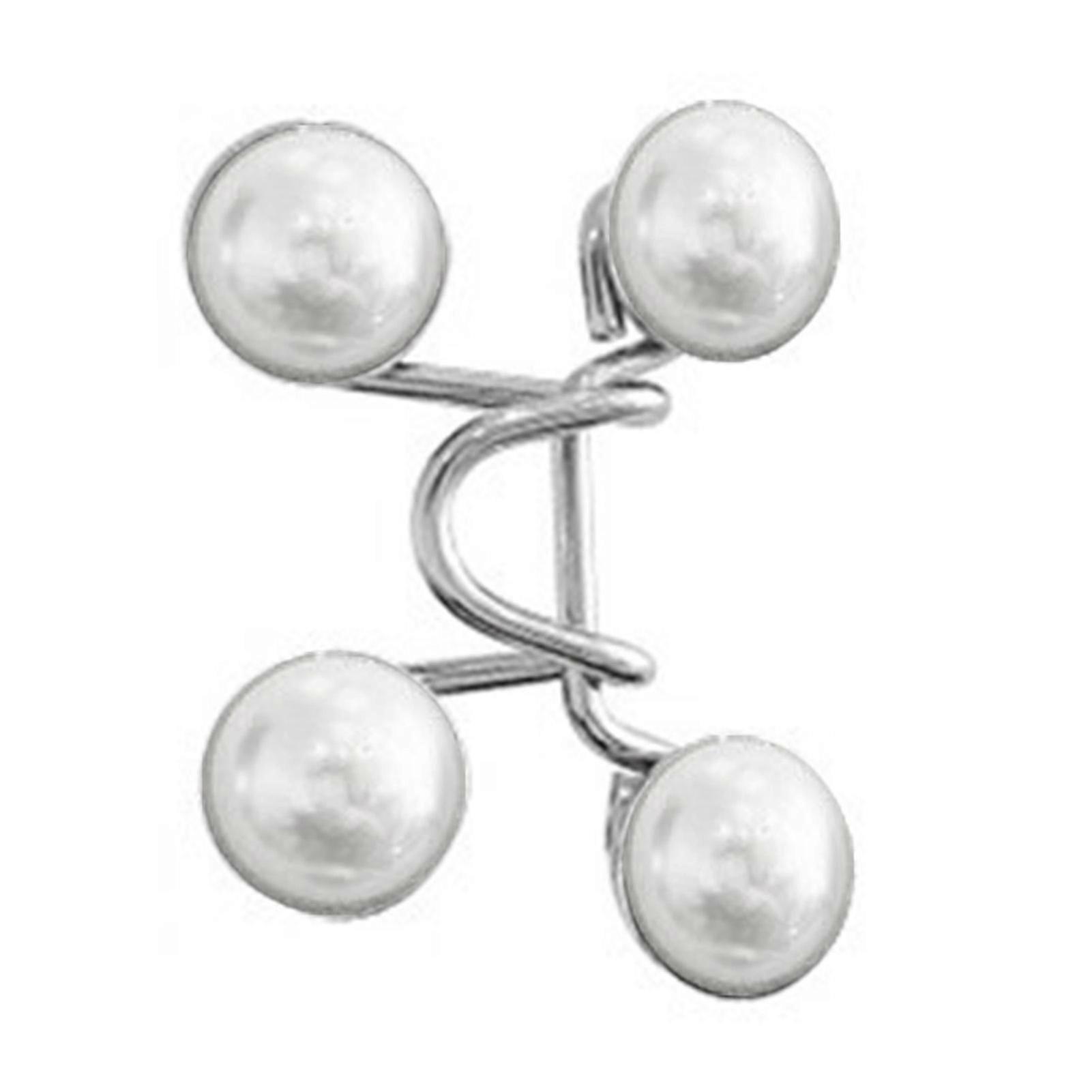 Adjustable Removable Button Pins for Waist Tightening Alloy Clips Compatible with Certain Brands, White Pearl