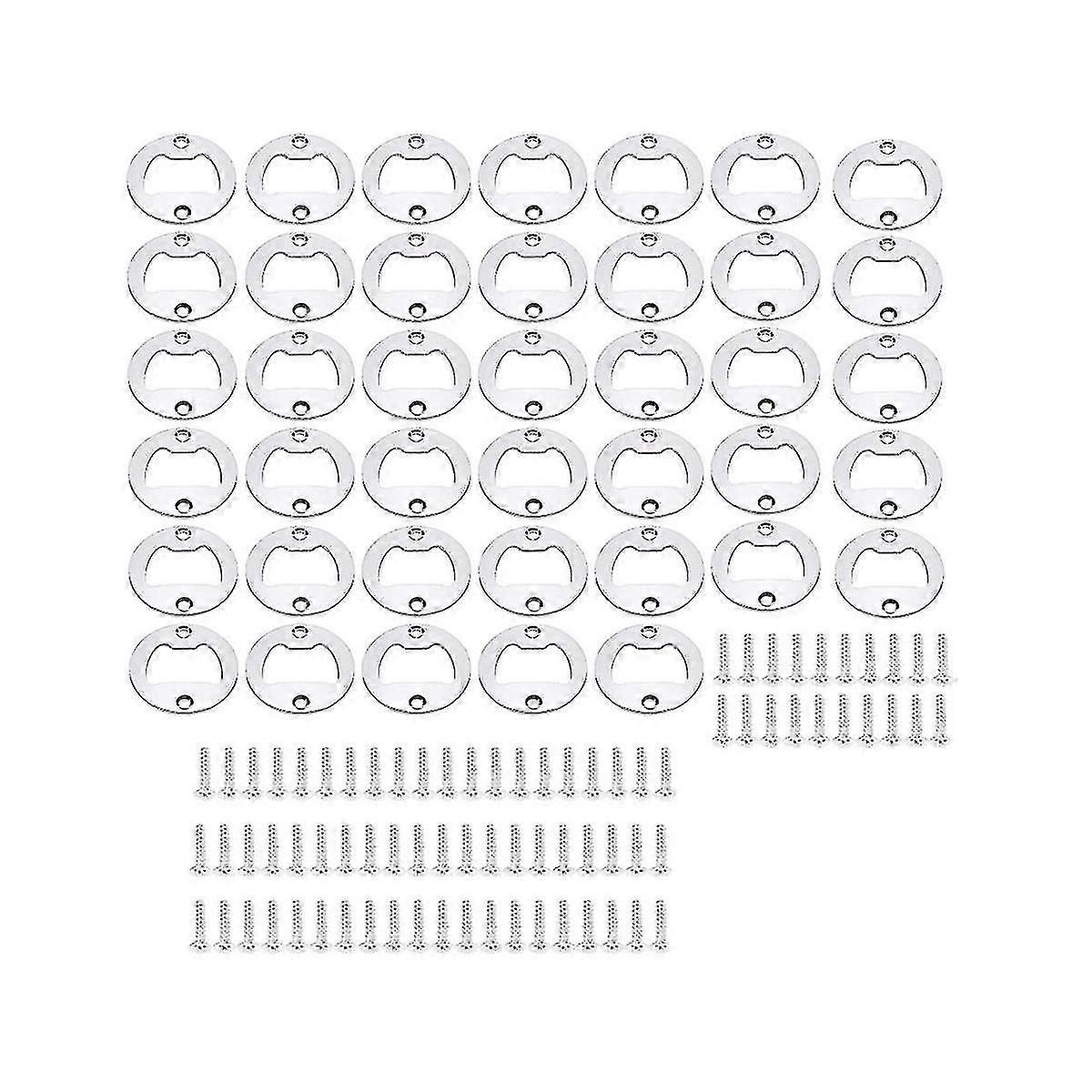 40pcs Bottle Opener Part With Screws, Round Beer Opener, Insert Beer Bottle Opener For Bar, Restaur