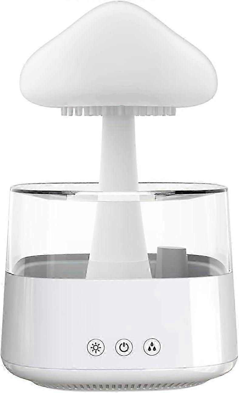 Cloud-Shaped Humidifier & Essential Oil Diffuser - 7-Color Mushroom Night Light (White)