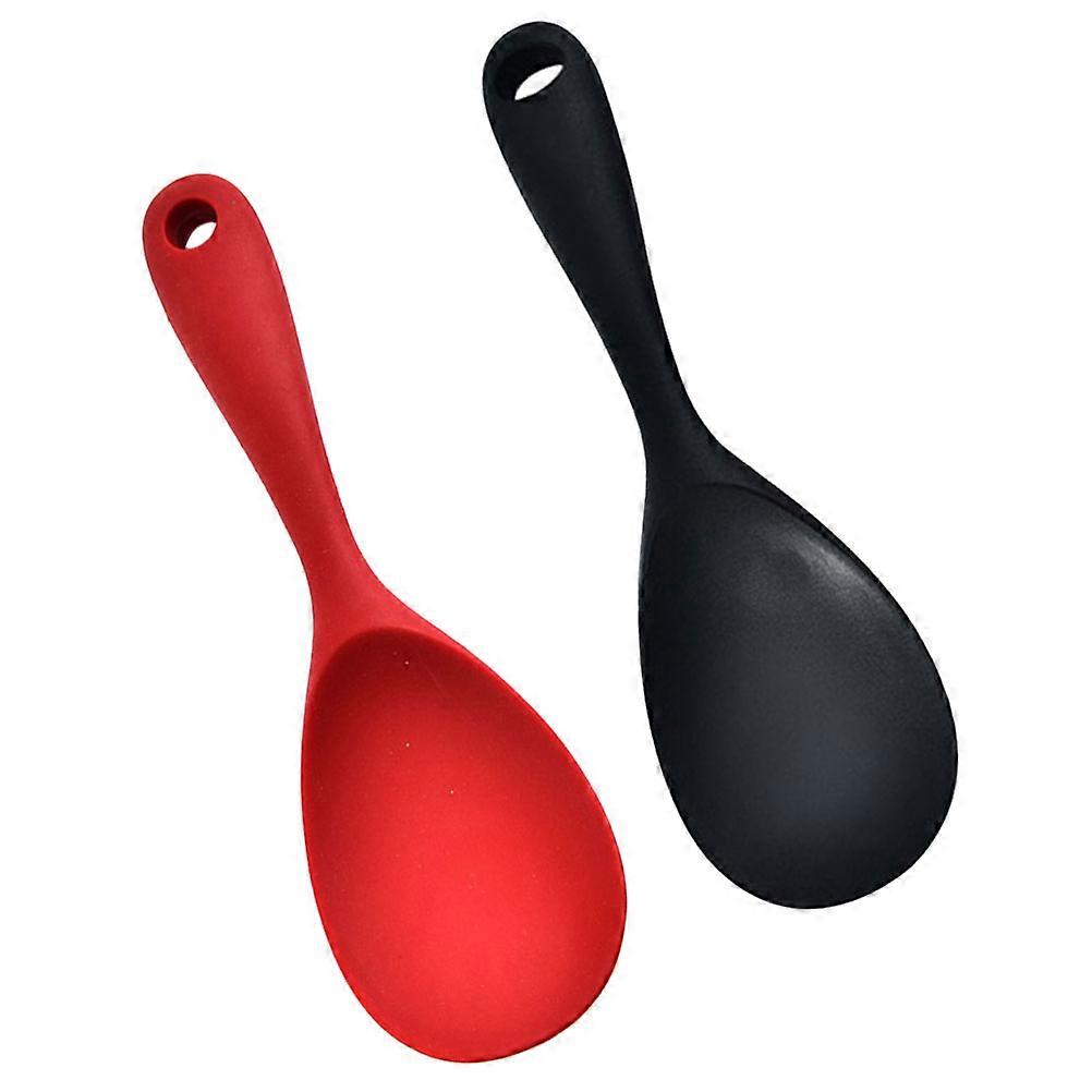 Anti-Stick Rice Spoon Versatile Effort-Saving Silicone Spatula 2Pcs For Hotel Use