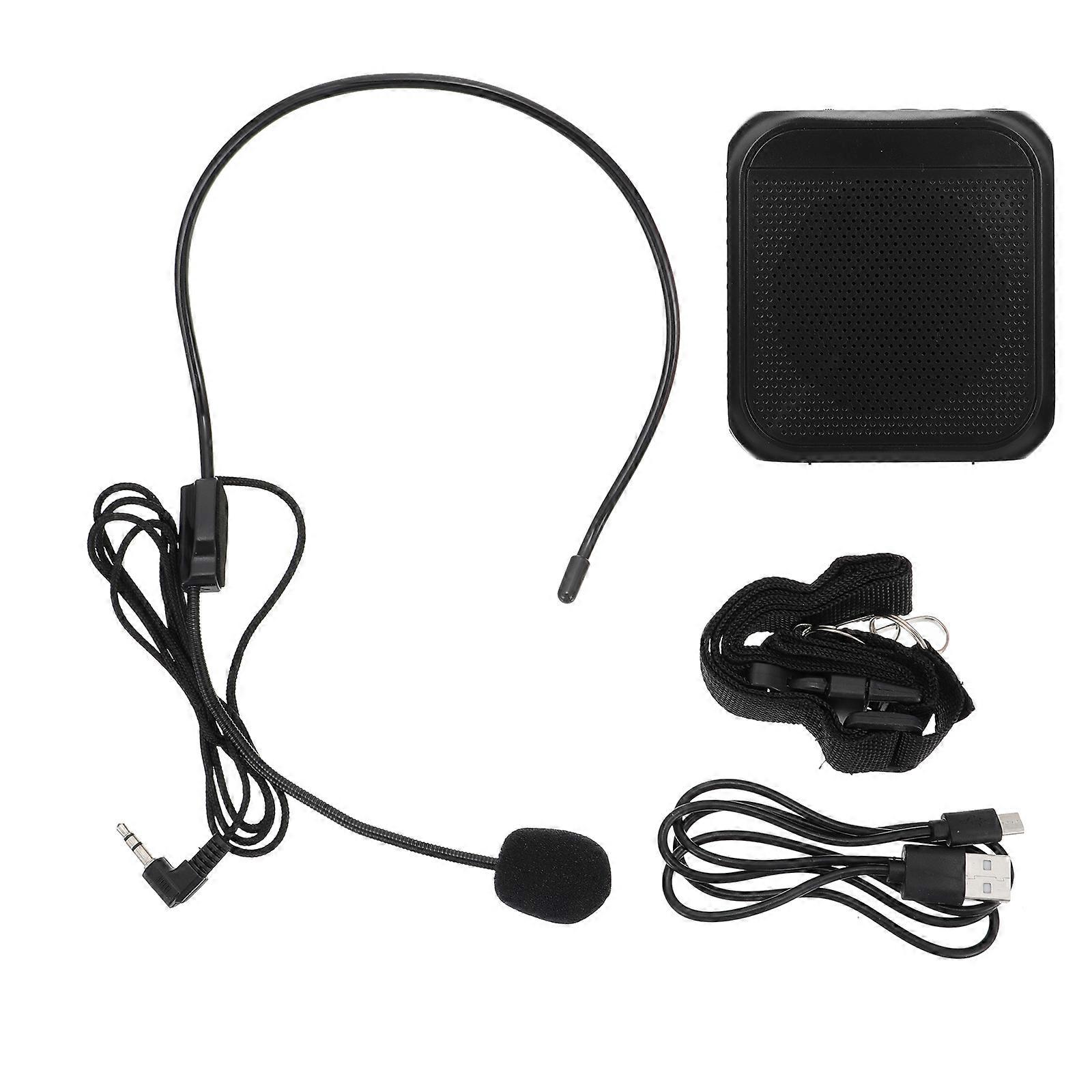 Wireless Voice Amplifier Portable Tour Guide Sound Equipment Long Battery Life Compact Design for Teachers Outdoor Use Upgraded Black Version
