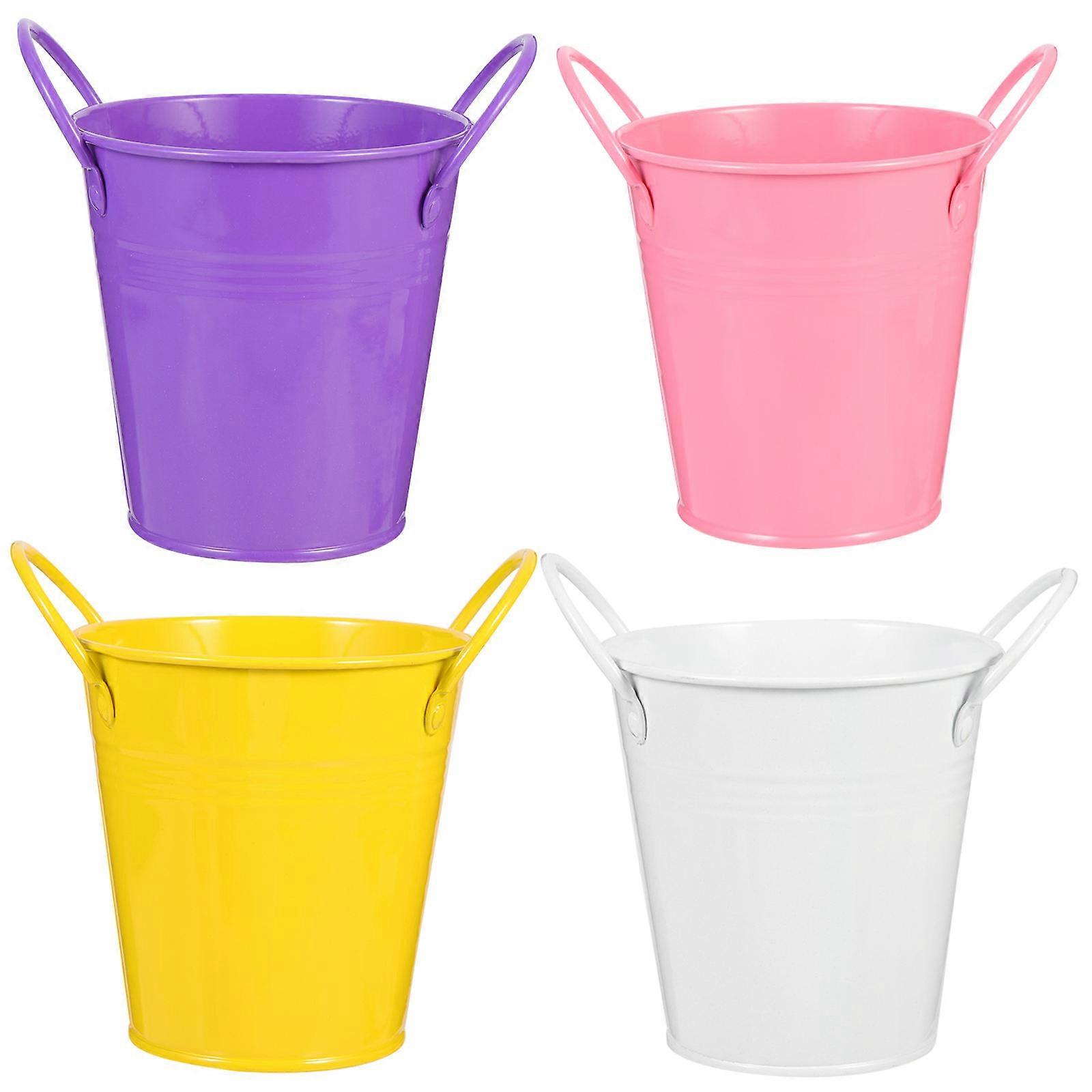 Floral Storage Buckets Flower Containers Home Use Iron Material Decorating 4Set