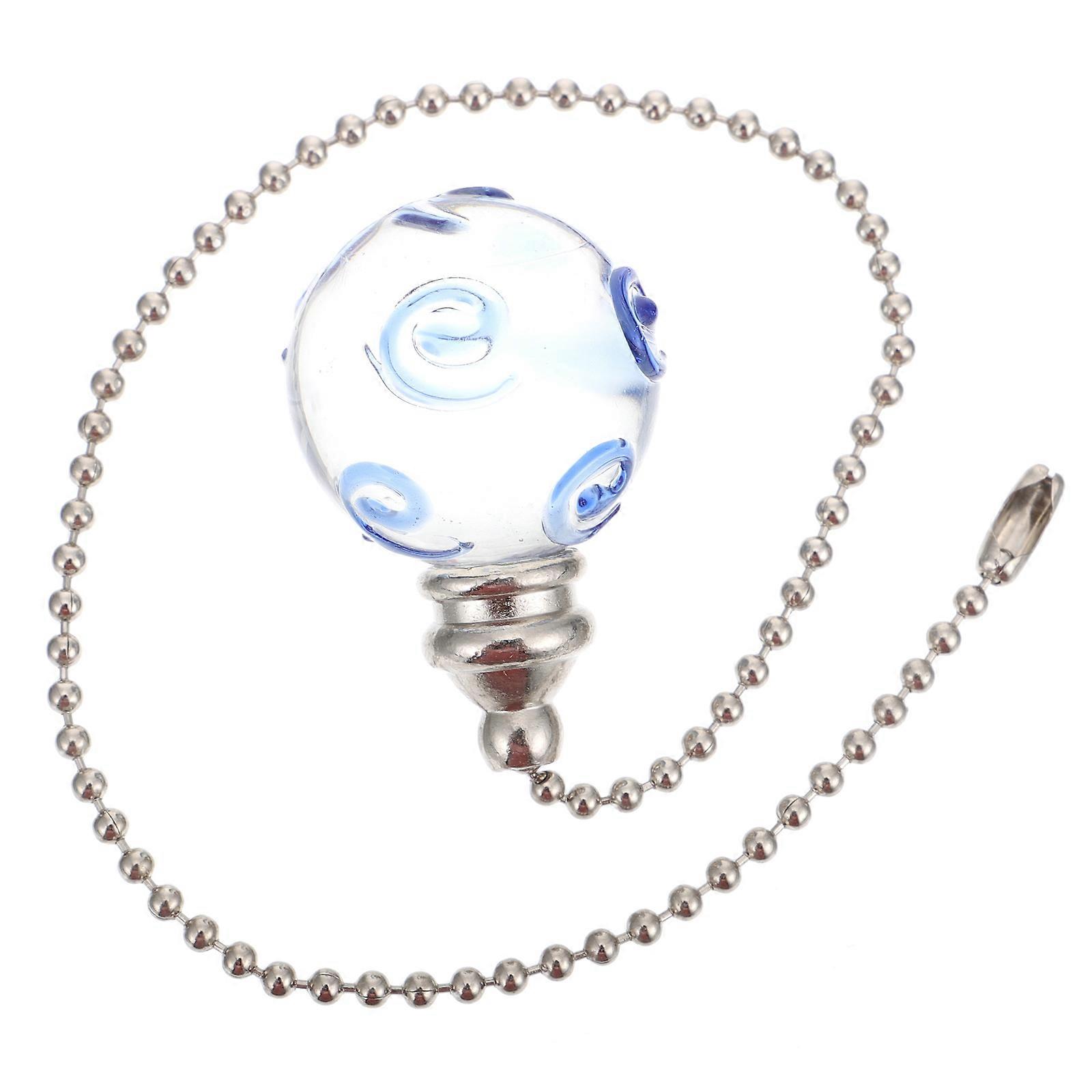 Pendant Lamp Ornament Chain Blue Metal Glass Style Homeowners Business Owners 1Pack
