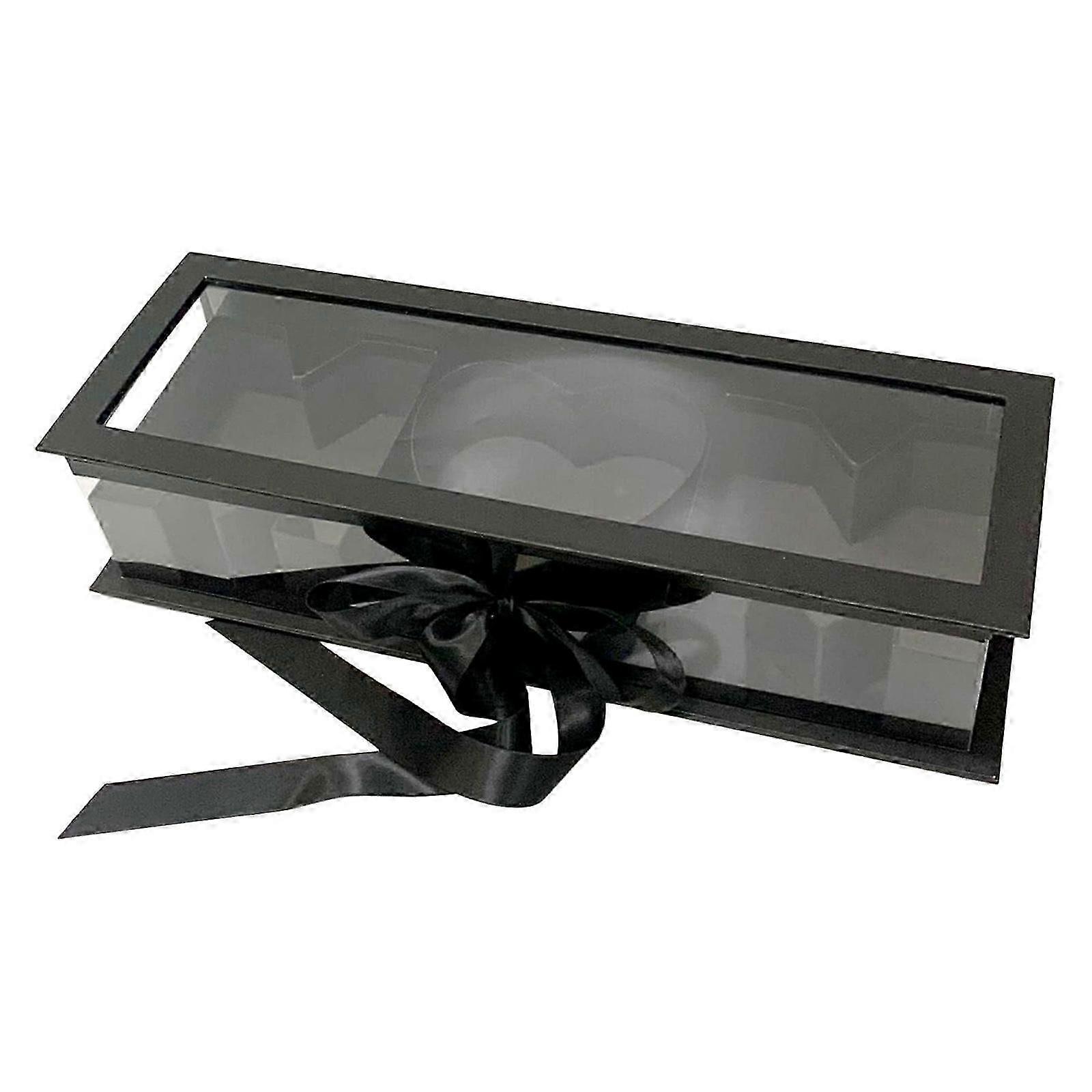 אמא בצורת מכתב קופסת פרחים ריקה קופסת אריזות סבון נצחי אריזת פרחים לקישוטי מתנה DIY-44.5x15.5x9.7cm