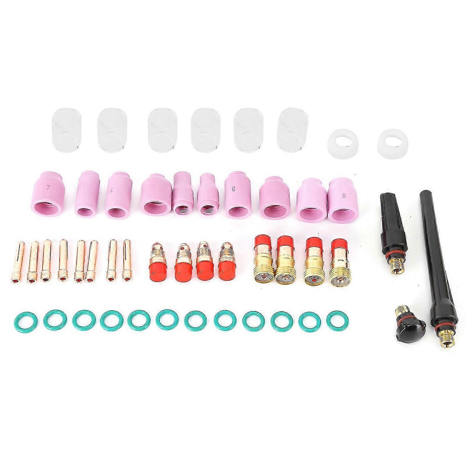 49Pcs TIG Welding Torch Kit Collets Ceramic Nozzles Cups Replacement for WP17 18 26 150250A