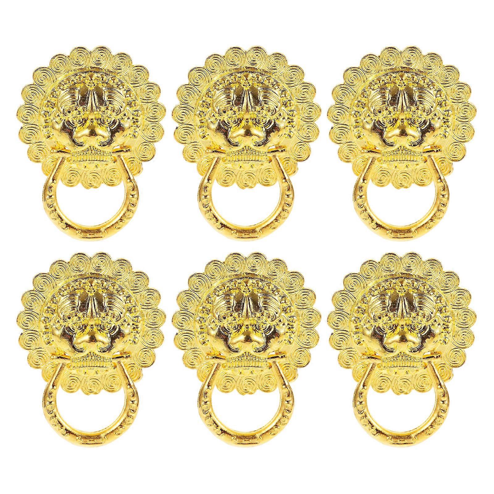 Furniture Pull Decorative Cupboard Pull Metal Material Easy Installation Collectors 6Pcs