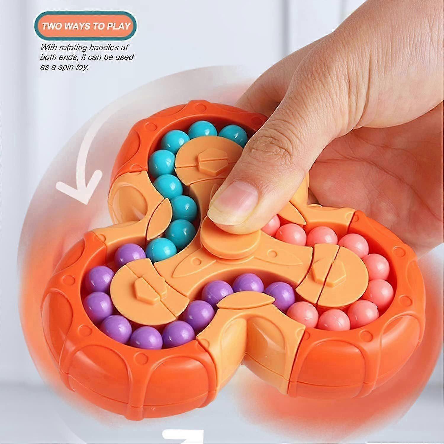 Bean Rotating Cube - Finger Cube Jigsaw Toy,magic Bean Shape Cube Ball Game Magic,gift For Kids Age 3 Above For Ch