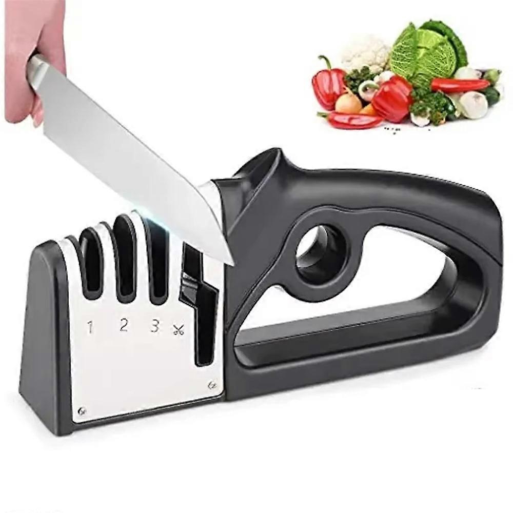 4 In 1 Multifunction Kitchen Knife Quick Sharpener Handheld Multi-Stage Sharpening Tool