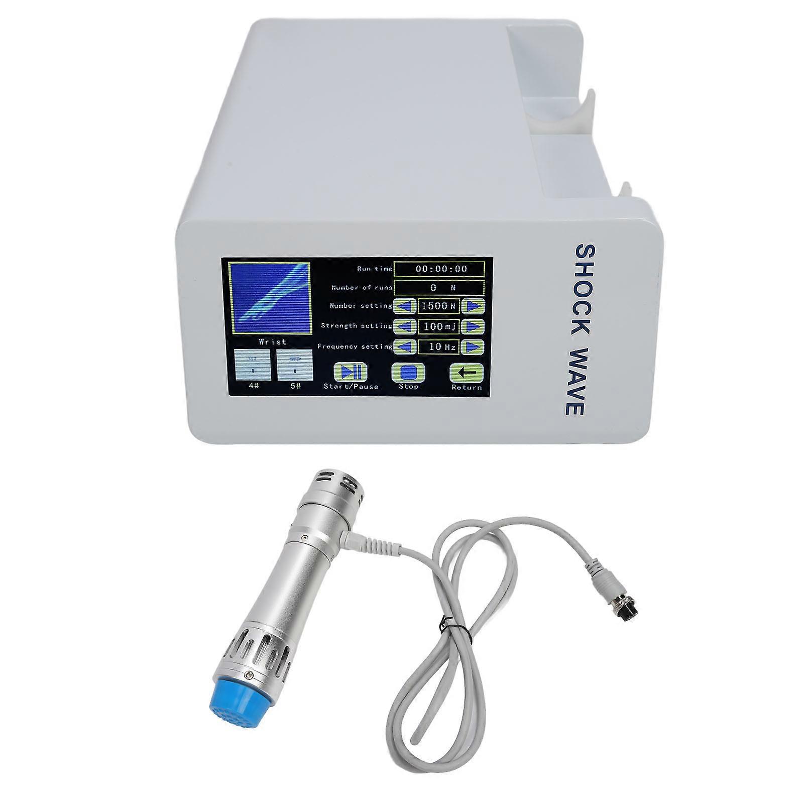 Extracorporal Body Shockwave Machine Deep Tissue Massage Relieve Muscle Tension Soreness ESWT Machine 110‑ Silver Handle