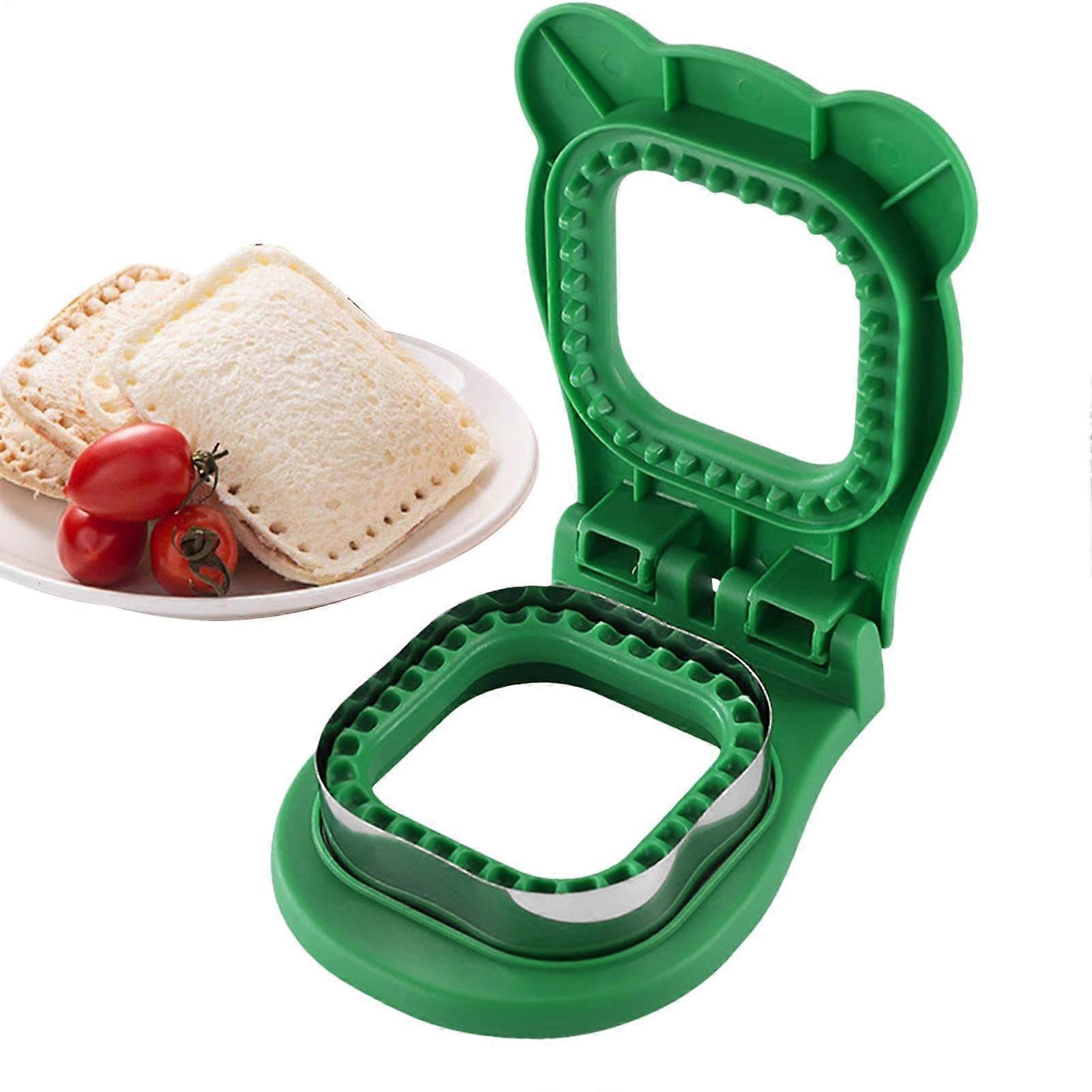 Children's Lunch Sandwich Cutter with Folding and Press Mechanism