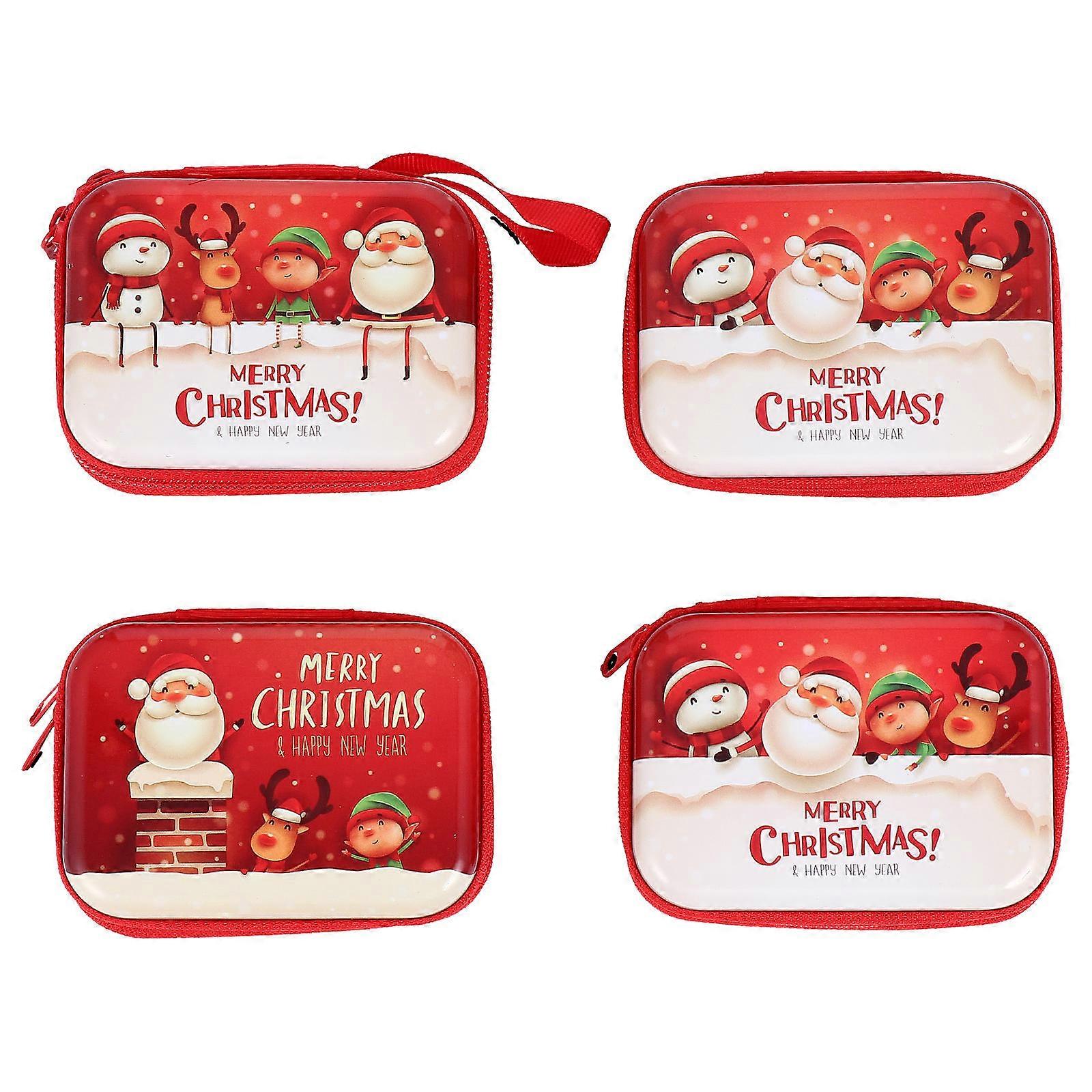 It sounds like you're describing a **product listing** for a set of **festive Christmas themed rectangular change pouches**. These pouches come in a