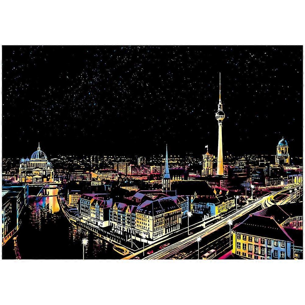 Night Light Scratch Art Paris  Eiffel Tower Scratch Picture Set with Fireworks  Creative Crafts for Adults and Children Berlin