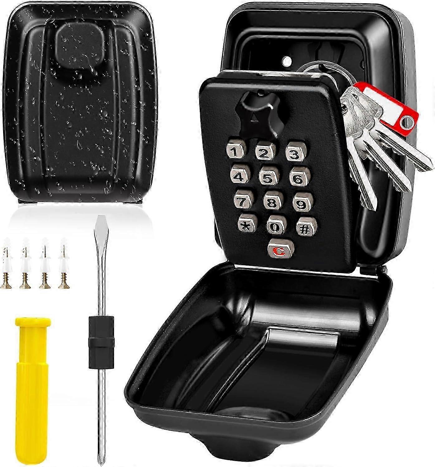 Large Outdoor Secure Key Box With 12 Digit Code Waterproof Wall Mounted Key Box Secure Storage Key Box