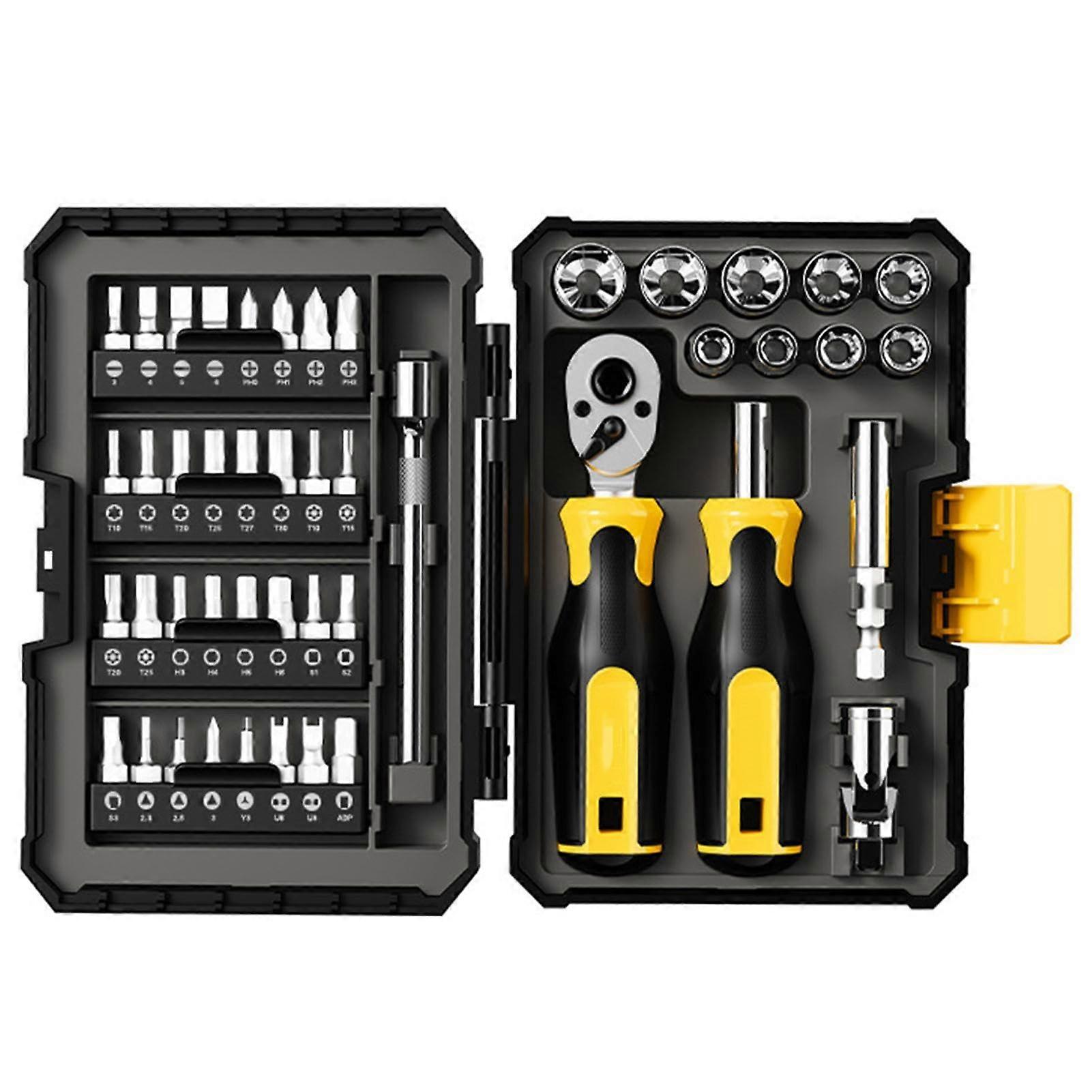 Auto Ratchet Wrench Set 46 Pieces – Mechanic Tool Set Multi Size, Portable Ratchet Wrench for Plumbing Repairs