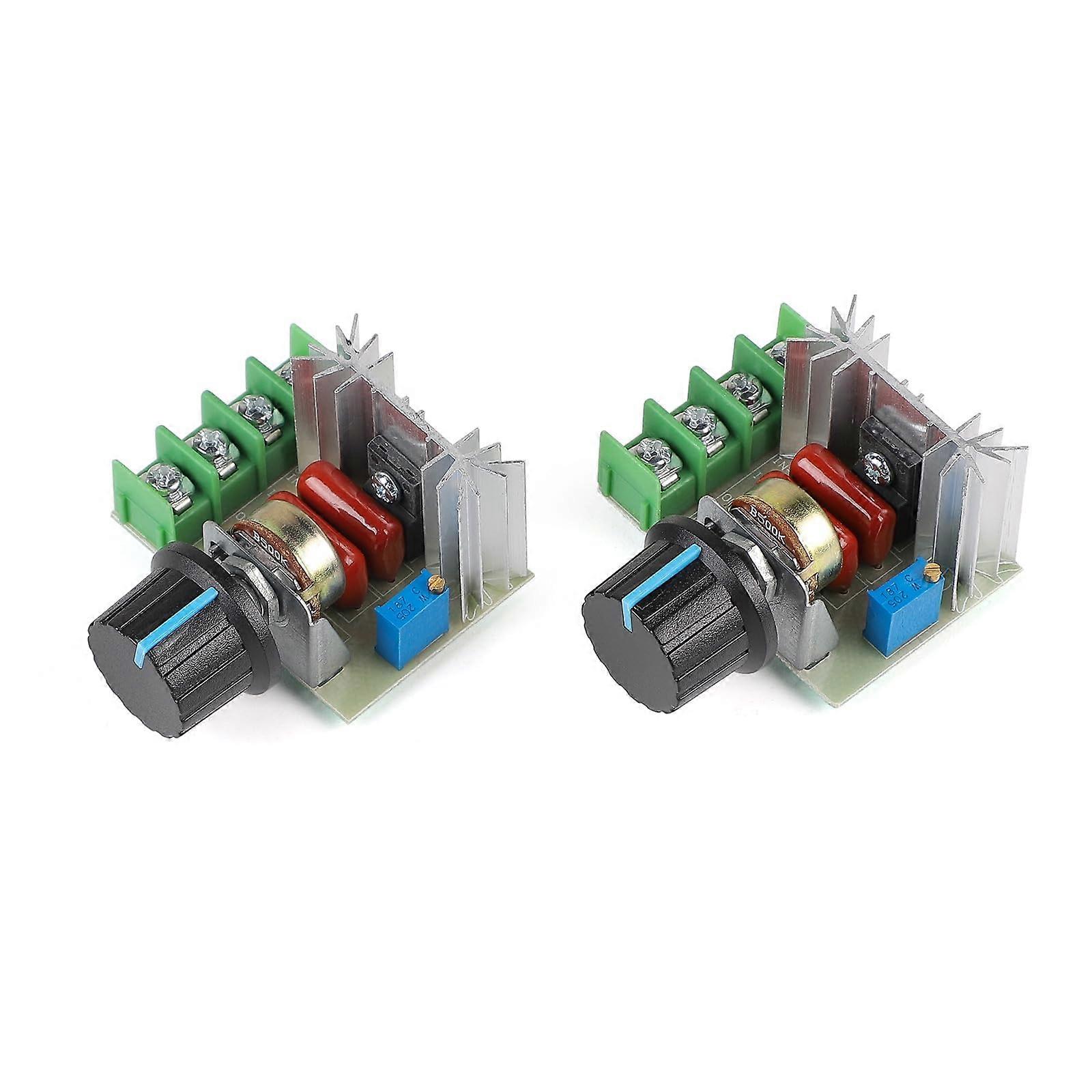 Motor Speed Controller AC 50220V Motor Speed Controller 25A 2000W Speed Controller with Speed Control Knob Motor Voltage Regulator PWM Pack of 2