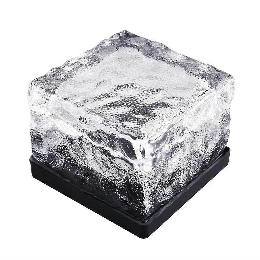 SolarPowered Glass Brick Lights with Automatic Dusk to Dawn Feature for Garden and Patio Lighting 2 Pieces