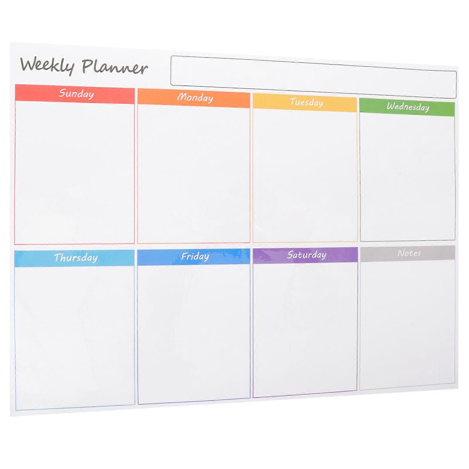 Magnetic Dry Erase Board for Refrigerator – Weekly Planner Calendar with Ample Note Space and Stain Resistant Surface for Family Scheduling and