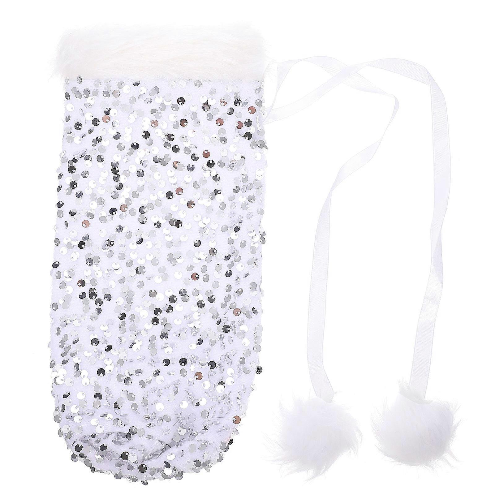 Storage Pouch Silver Color Xmas Design For Families And Friends 1Pc