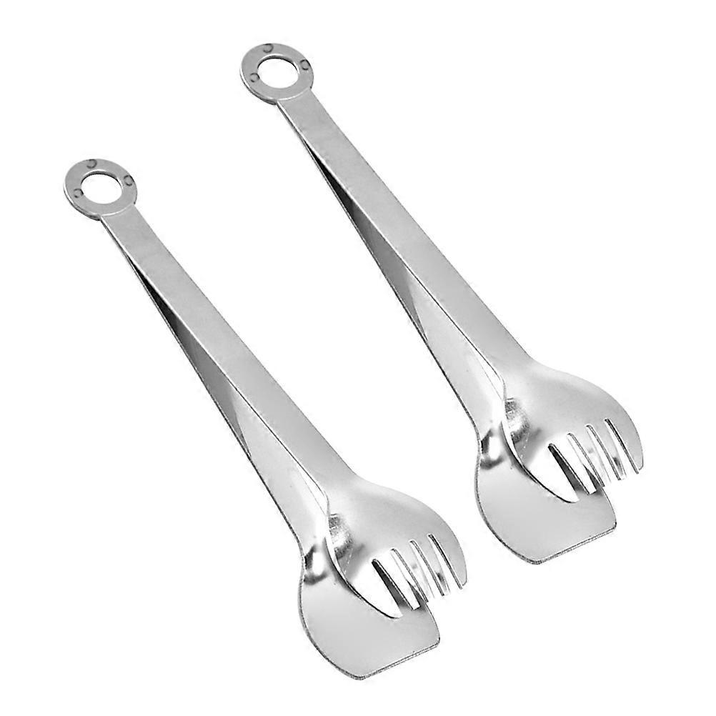 Stainless Steel Sugar Cube Tongs for Home Use Party Cafe Bar Kitchen Tool 2pcs