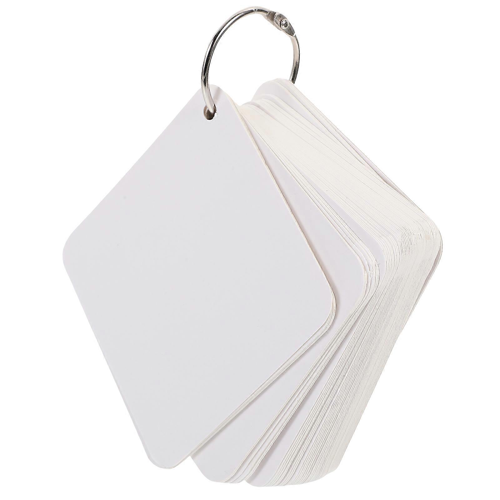 Studying Note Cards Blank Flashcards Nursery Learning Words 7.80X7.80X0.01CM Square Paper With Metal Binder Rings 200 Cards