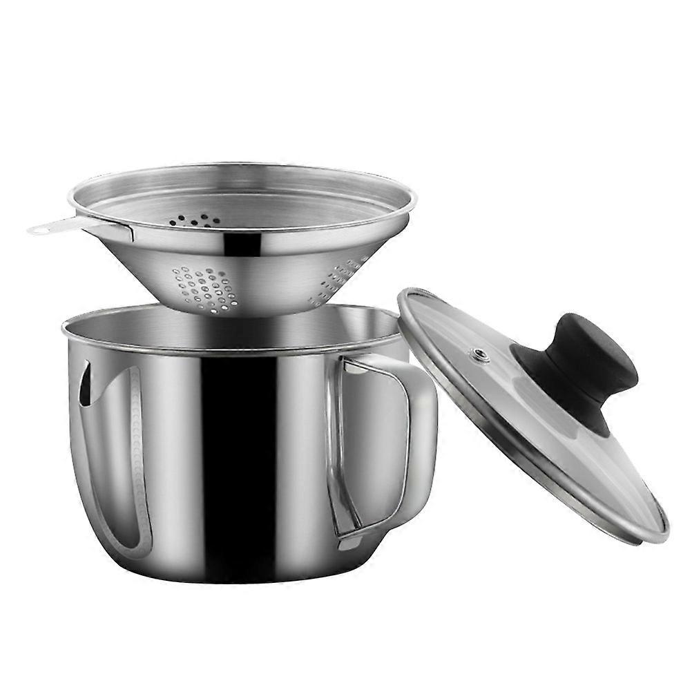 Stainless Steel Soup Separator with Lid and Sieve for Kitchen Use Silver 7025064