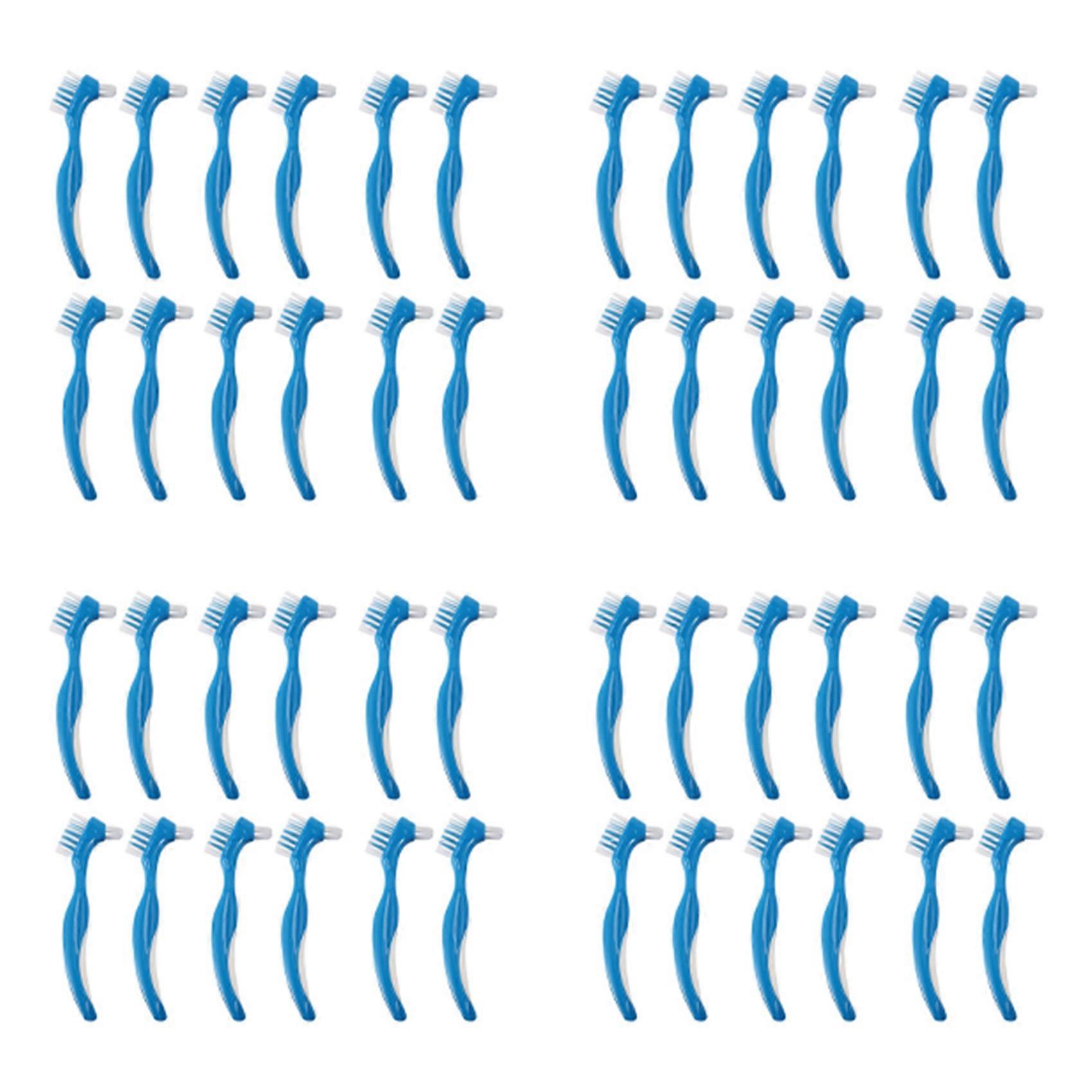 48 Pack Denture Brush Hard Denture Cleaning Brush False Teeth Brush Toothbrush